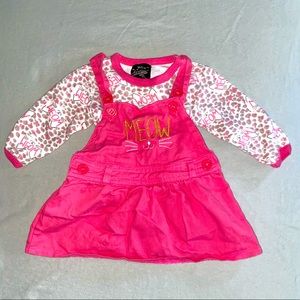 Baby girl long sleeve overall set
